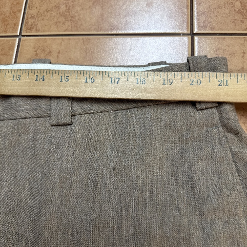 Vintage Orvis Pants Sz 42 x 31 Brown Wool Flannel Tweed Dress Trousers USA Made - Picture 6 of 9